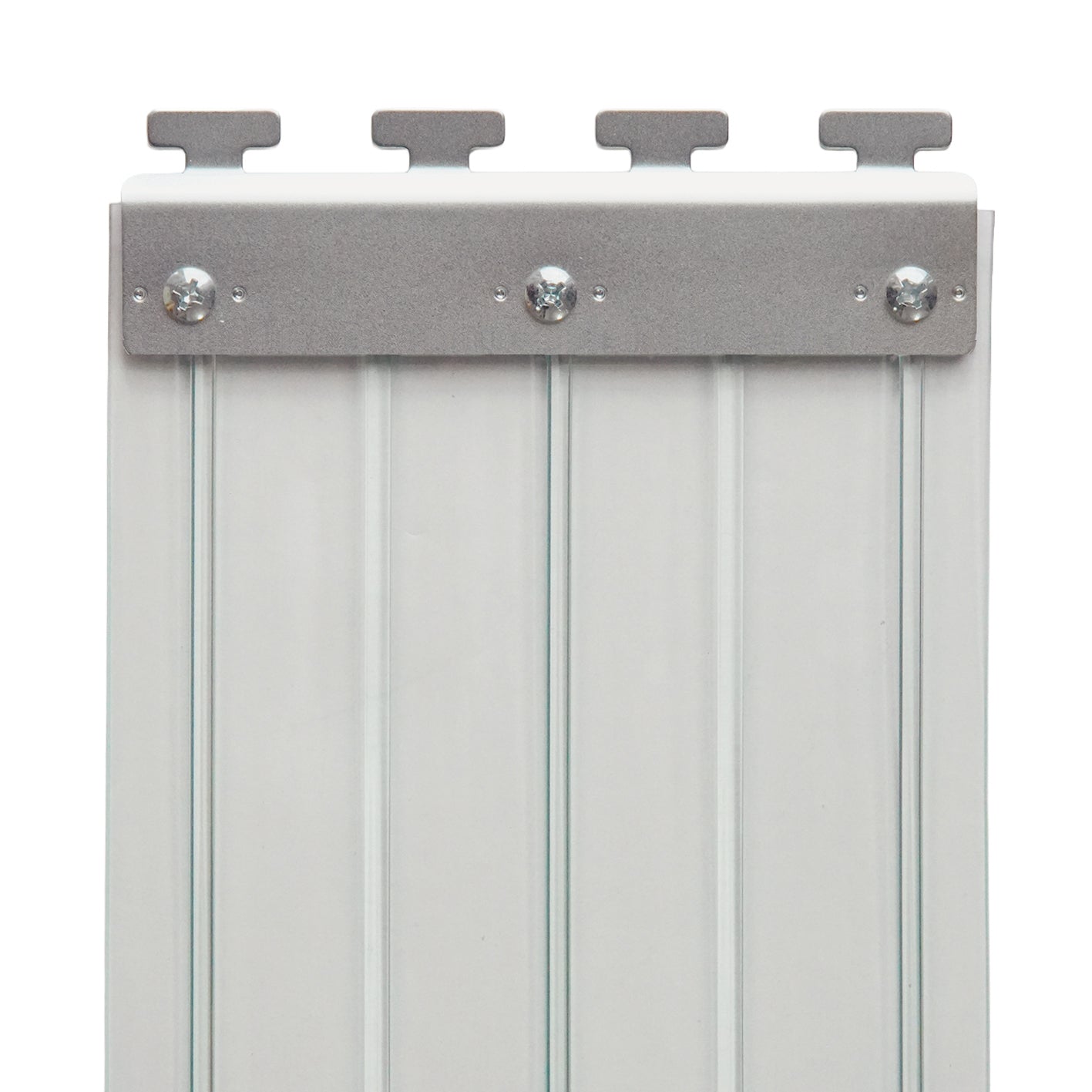 【コレクション無し】のれんビニール リブ付静電透明 t2ｍｍ 200mm幅 mカット Bタイプ固定式ハンガー付き