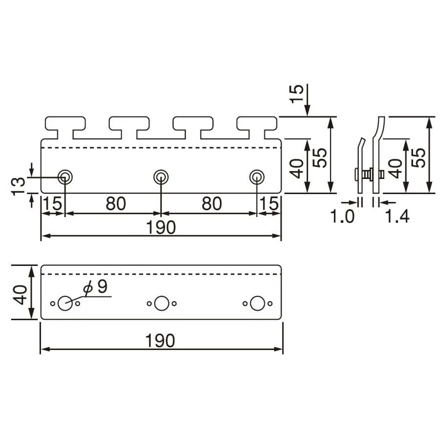 【コレクション無し】のれんビニール リブ付静電透明 t3ｍｍ 200mm幅 mカット Bタイプ固定式ハンガー付き