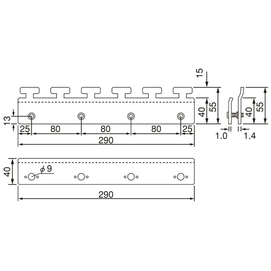 【コレクション無し】のれんビニール リブ付静電透明 t3ｍｍ 300mm幅 mカット Bタイプ固定式ハンガー付き