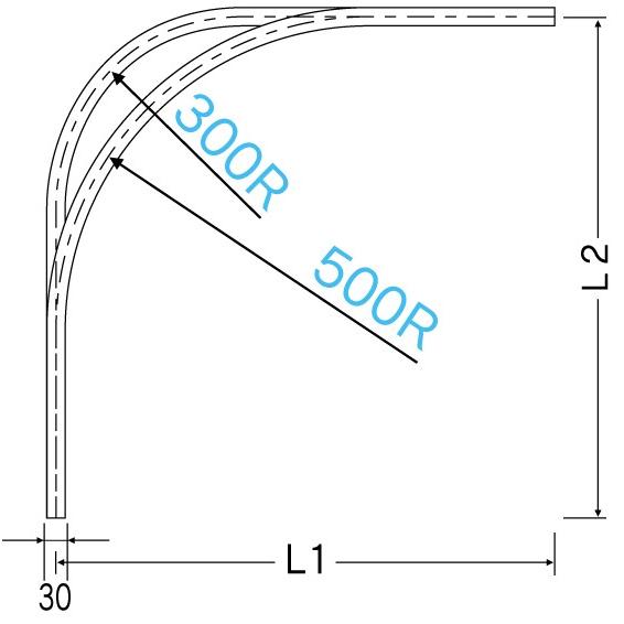 岡田装飾金物 D３０アルミカーブレール 800×800×300R １２Ｌ０１－ＡＳ