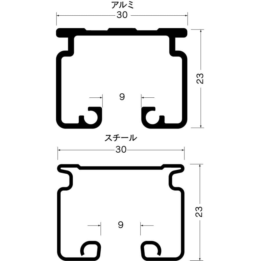 岡田装飾金物 Ｄ３０アルミレール ４ｍ １２Ｌ４０-ＡＳ