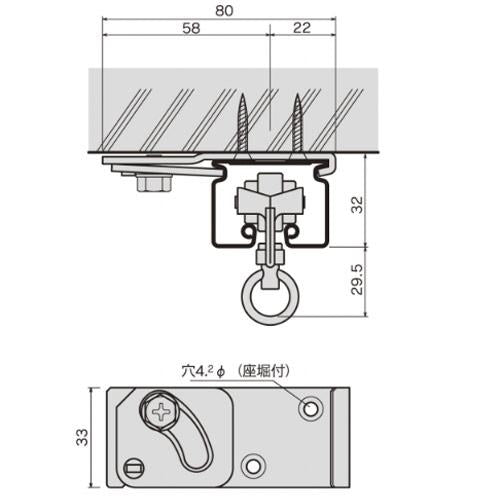 岡田装飾金物 D４０天井Ｓブラケット １５Ｔ５１