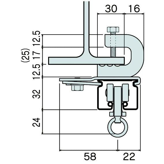 岡田装飾金物 D４０クリップ付天井ブラケット ＢＷタイプ １５Ｙ１８
