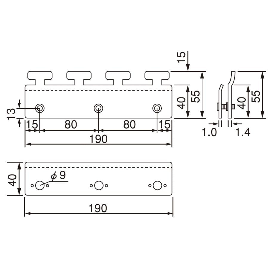 のれんビニール フラット静電透明 t3ｍｍ 200mm幅 mカット Bタイプ固定式ハンガー付き