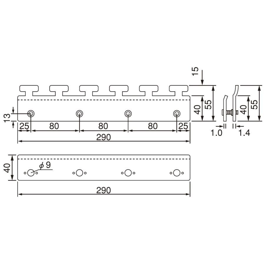 【コレクション無し】のれんビニール フラット防炎静電防虫オレンジ t2ｍｍ 300mm幅 mカット Bタイプ固定式ハンガー付き